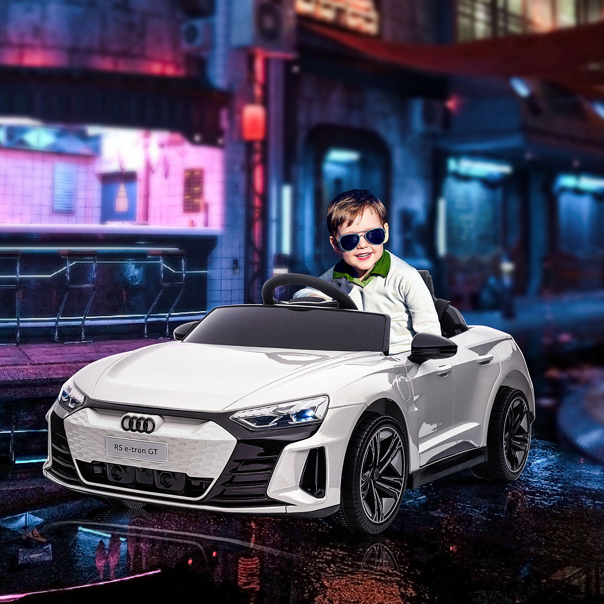 Audi RS E-tron GT 12V Licensed Kids Electric Ride On Cars With Remote Control, Horn, Lights, Music, Suspension