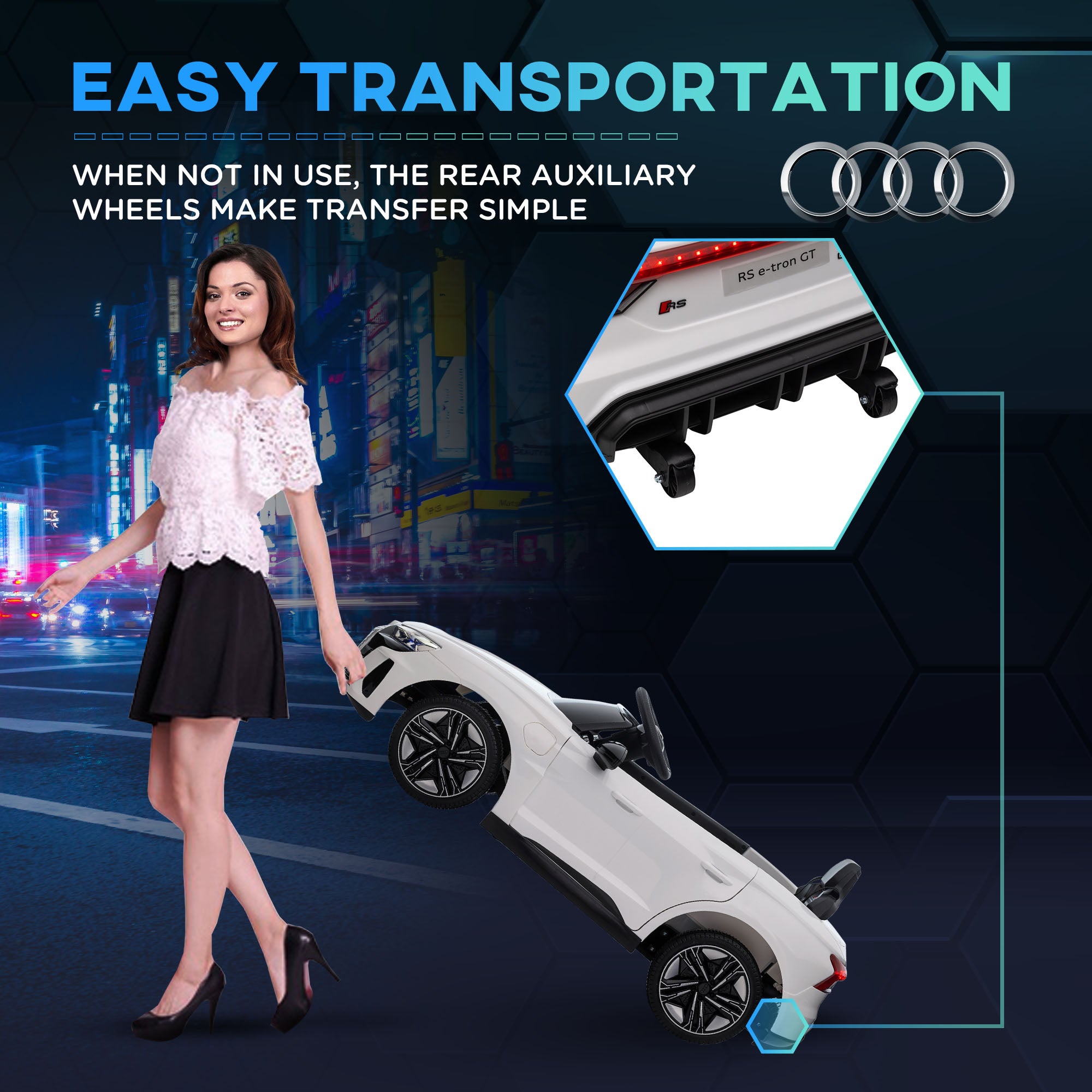 Audi RS E-tron GT 12V Licensed Kids Electric Ride On Cars With Remote Control, Horn, Lights, Music, Suspension